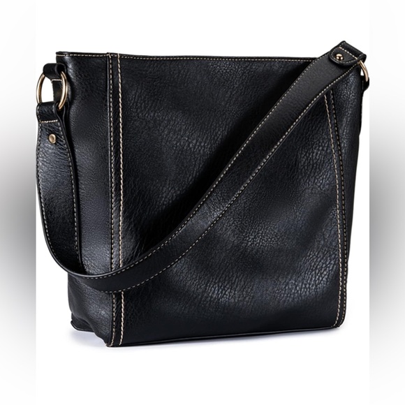 Montana West Bags Montana West Select Black Vegan Leather Hobo